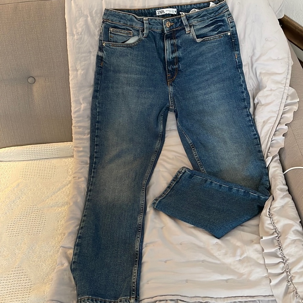 Zara denim mid high rise 28